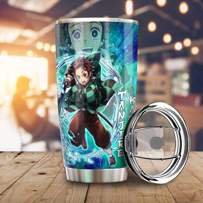 [SALE UP TO 39%] Tanjiro Kamado Demon Slayer Anime 20oz Tumbler, Kimetsu No Yaiba Infinity Castle Movie Stainless Steel Cup, Double Wall Hot Cold Travel Mug, Japanese Manga Gift for Otaku Fans, Unisex Anime Drinkware for Collectors