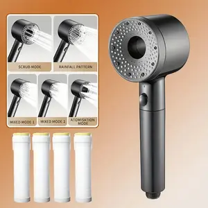 Pressure Filtered Shower Head with 4 Replacement Filters, Handheld Showerhead, Ultra Strong Nozzle, Water Saving, Chlorine Removal for Healthy Skin & Hair