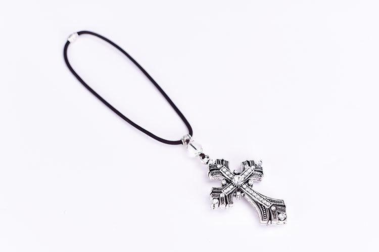 Alloy Crystal Diamond Pendant, Cross Car Ornament, Peace Pendant, Car Interior Decoration