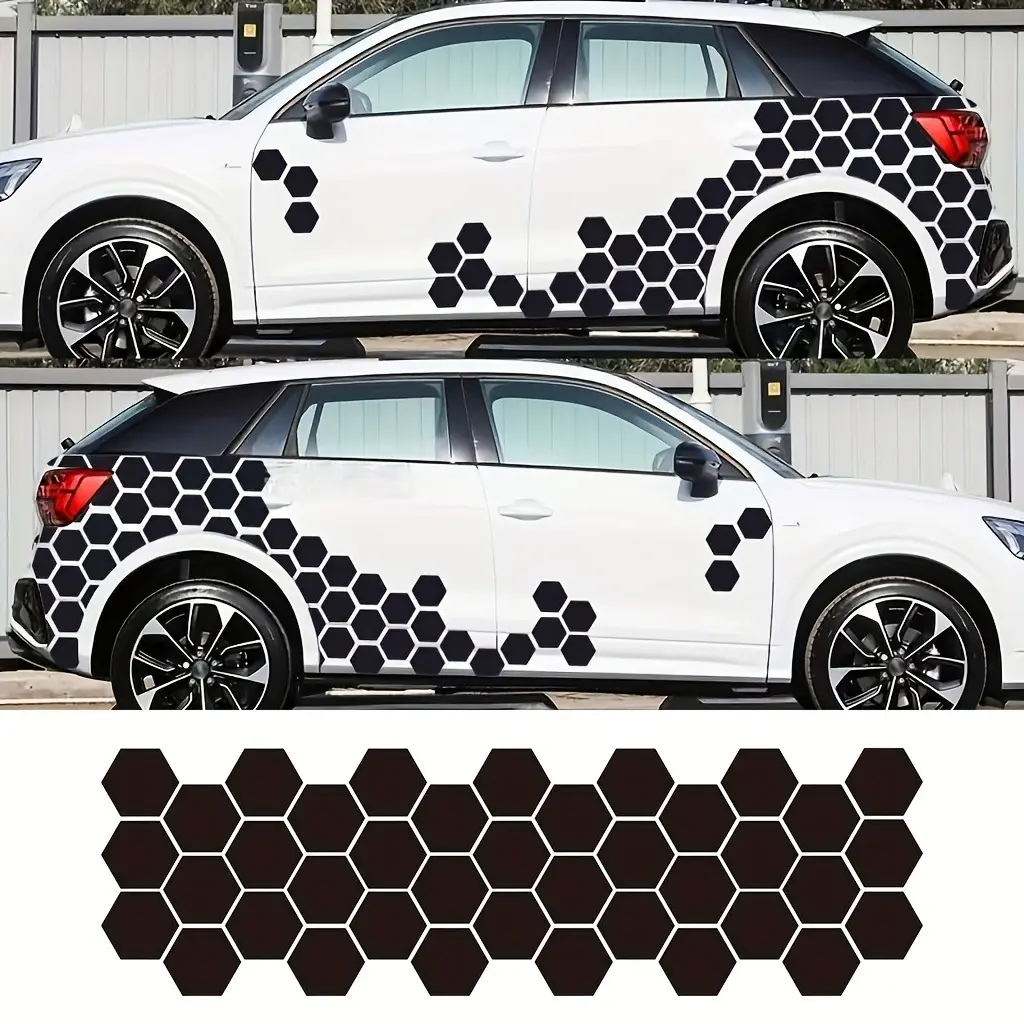 1 Set Honeycomb-shaped Car Stickers, Waterproof Vinyl Automobile Decals, Automotive Decals, Suitable for Car, Truck, SUV Body Door Hood, Creative Vehicle Exterior Decoration, Car Decorative Sticker, Sticker For Cars