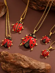 Colorful Oil-Drop Seven-Pointed Star Beetle Necklace, Stainless Steel Pendant Chain, Fashionable Hanging Charm, Unique Design Jewelry