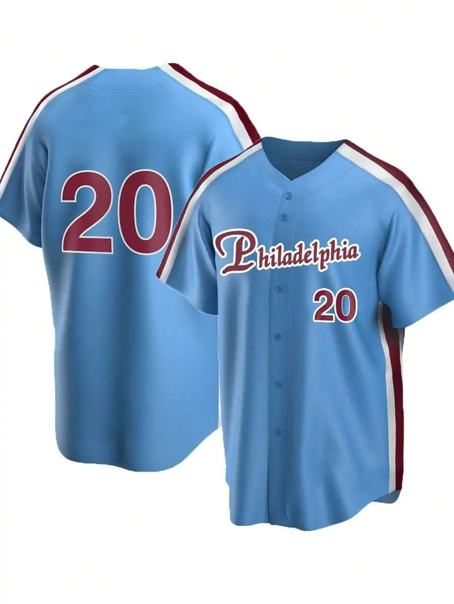 Philadelphia Men's #20 Baseball Jerseys Active Breathable V Neck Short Sleeve Sports Shirt For Training Classic Sport Style with Everyday Comfort Iconic Look Modern Fit Bold Details That Pop