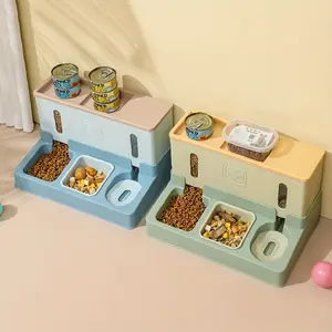 3-Bowl Automatic Pet Feeder with Water Dispenser, Silent Large Capacity for Cats Dogs, Non-Stick Bowls for Frozen Food & Snacks, Portable Travel Feeding Set