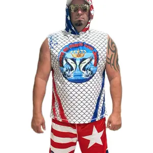 Cuba & America Men's Sets - Short and Sleeveless Shirt with Cuban and American Flag Designs - Patriotic Fashion Wear