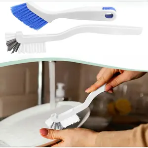 2Pcs Small Scrub Brush for Cleaning Sink Scrub Brush with Handle, Bathroom Kitchen Edge Corner Grout Cleaning Brushes for Household Use, Window Track Cleaning Brush