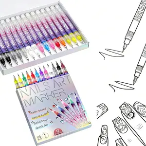 Holiday-Christmas gift Cutics Doodle Pen for DIY Nail Art Drying Quickly Acrylic Painting & 3D Dot Embroidery mma acrylic nail - On Nails Quick Drying Dot Stitching Nails Art Pen for Home and Salon DIY, Nails Care Cutics Manicure Polish Cosmetic