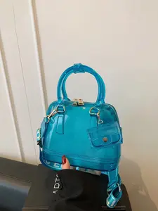1pc Women's Mini Shell Jelly Bag, Transparent PVC Material Handbag, Fashionable, Casual, Versatile, Daily Commuting, Beach Gift Giving, Women's Essential Shoulder Bag