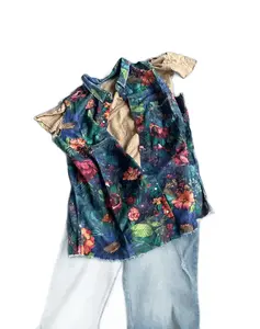 Dark Floral Flannel Vest by A Rare Bird