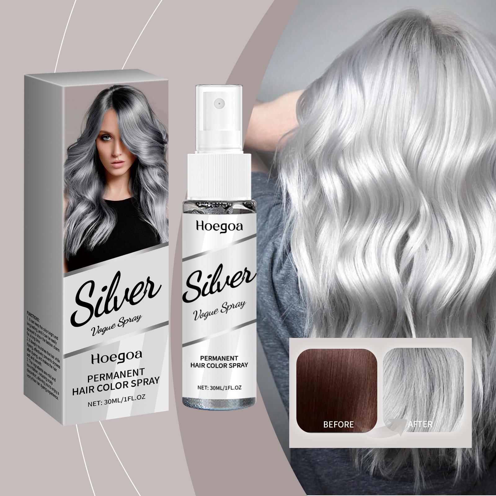 Silver Hair Dye – Silver Gray Hair Color for Lightened & Bleached Hair, 2-in-1 Nourishing Color & Conditioner, Suitable for All Hair Types, 1 Fl Oz