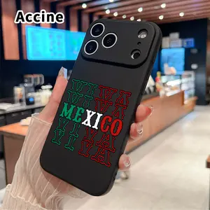 Straight Edge Phone Case for iPhone 17 15 16 14 Pro Max 13 12 11 XR XS Plus Air E  Viva Mexico Tribute Pattern Anti-Scratch Shockproof TPU Bumper Drop-proof Cover Cellphone Protective