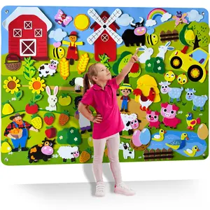 QUOKKA Farm Felt Board for Toddlers, 51 PCS Double-Thick Felt Story Set with 39x27.7 in Durable Wall Activity Panel