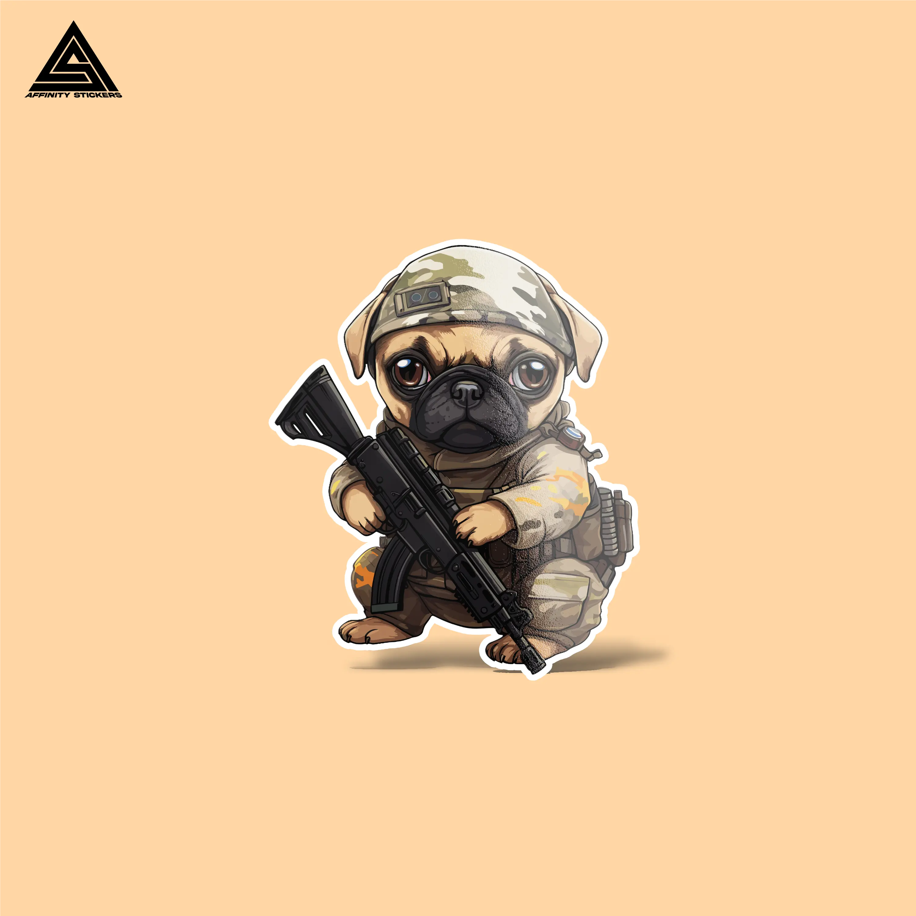 Tactical Pug Sticker || vinyl sticker, water bottle sticker, tumbler stickers, laptop decals, waterproof sticker, tactical stickers hydro flask Decor Decorative