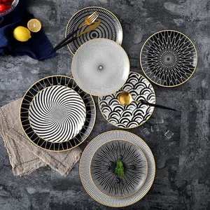 Geometric Pattern Ceramic Plates