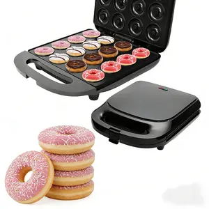 1pc Parents With Little Kids Household Donut Machine,16 Cavity Even Heating Compact Mini Cake Maker,Non-Stick Easy Clean Electric Pancake Cooker,for Indoor Morning Brunch Holiday Dessert DIY,Multifunctional Breakfast Baker