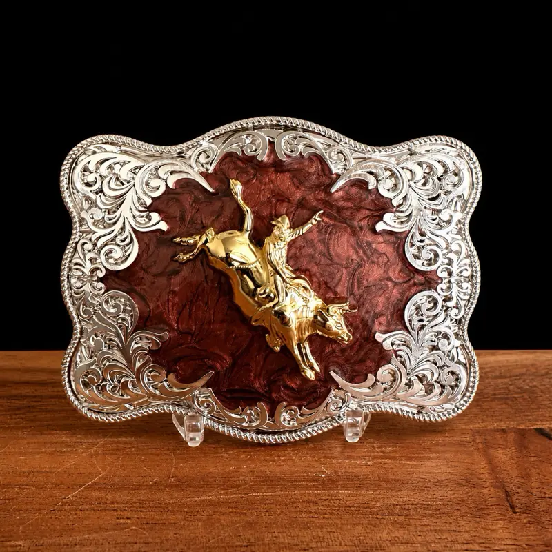 Men's Western Belt Buckle, Fashion Clothes Accessory for Belts, Hebillas Vaquera,4.5"x3.25", Fits 2" belt
