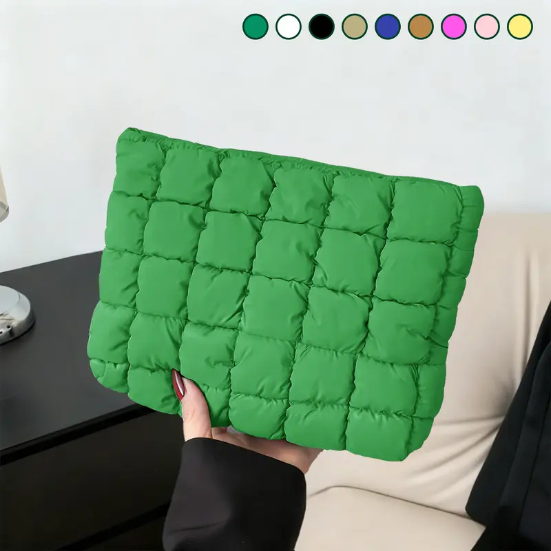 Large Capacity Quilted Design Clutch, Travel Storage Bag With Zipper, women's portable travel organizer, suitable for back-to-school season, daily commuting and travel, Perfect Christmas Gift Idea