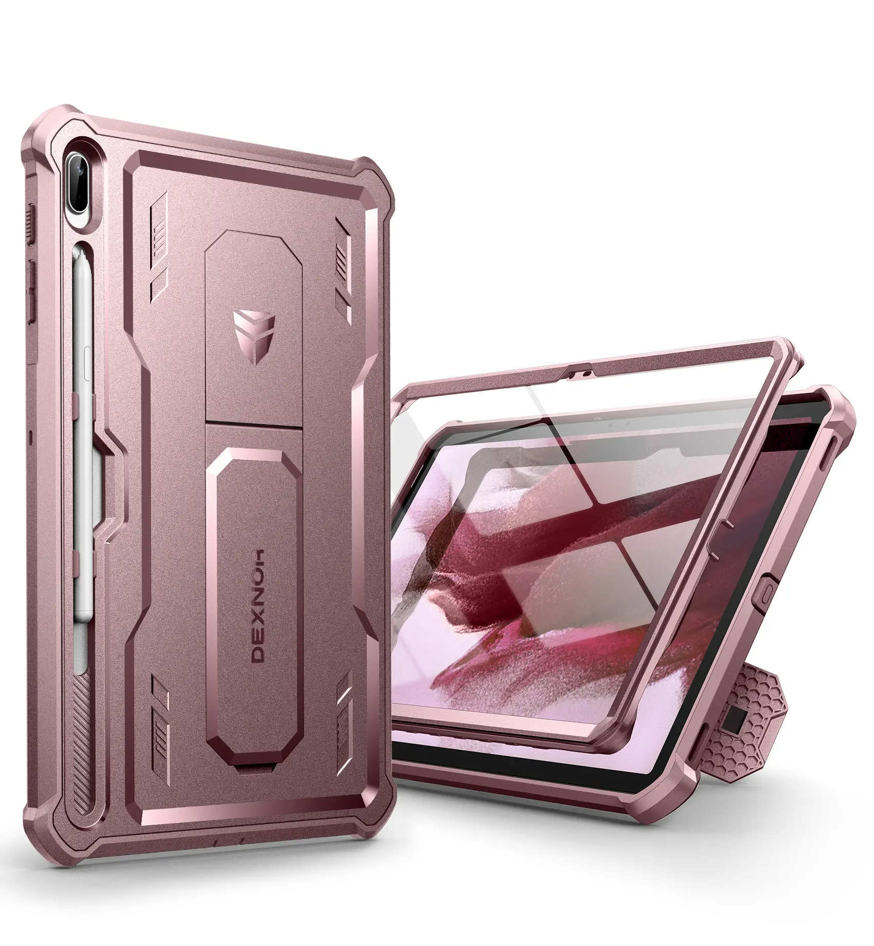 Dexnor Case for Samsung Galaxy Tab S7 FE 12.4 Inch (2021), [Built in Screen Protector & Kickstand] with Pen Holder Heavy Duty Shockproof Full Body Protective Cover for Galaxy S7 FE Case