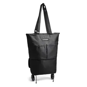 Wheeled Foldable Shopping Tote - Large-Capacity Portable Grocery Cart