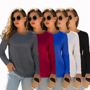Multi Pack Solid Color Crew Neck Short & Long Sleeve T-Shirt Women's Casual Summer Top Comfortable Everyday Shirt Gift for Mom Sport & Bottom Piece