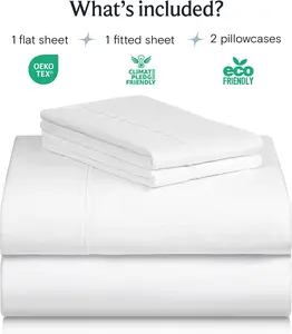 LuxClub 4 PC Full Sheet Set, Deep Pockets Wrinkle Free Cooling Bed Sheets