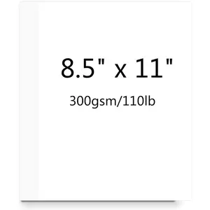 Cover stock Paper, White Cardstock 8.5 x 11, 110 lb/300 gsm Heavy Card Stock for Printer, Card Stock Paper for Invitations, Scrapbooking, Greeting, Crafts, Diy Cards, Decoration, Drawing (White, 25P)