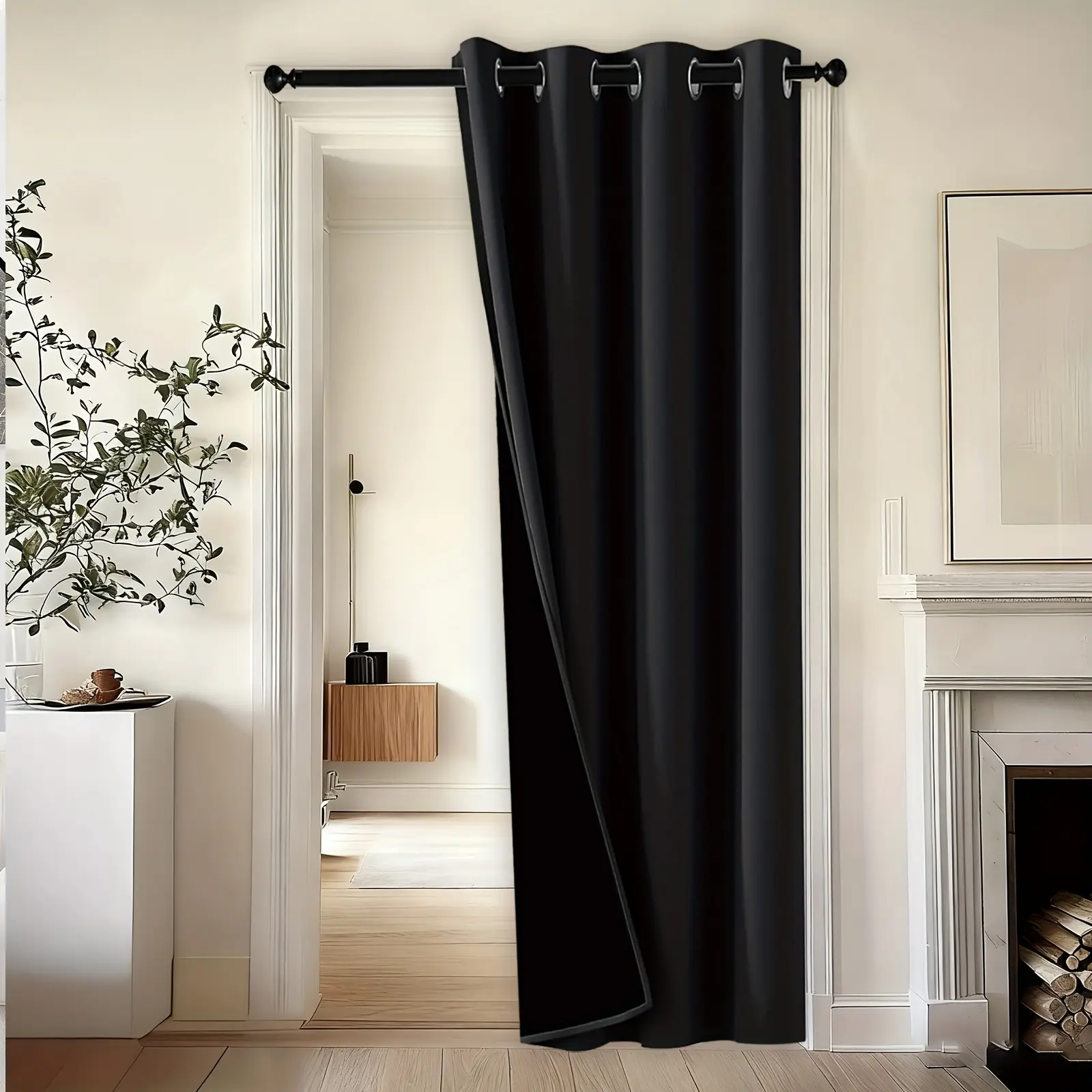 1PC 100% Polyester Blackout Curtain - 100in*84in(254cm*213cm)1pcs,100x84 in, Metal Grommet Top, Low Iron, Machine Wash, Do Not Bleach, Classic Geometric Design, Privacy-Enhancing, Room Darkening, All-Season Versatile Decoration for Bedroom, Living Room