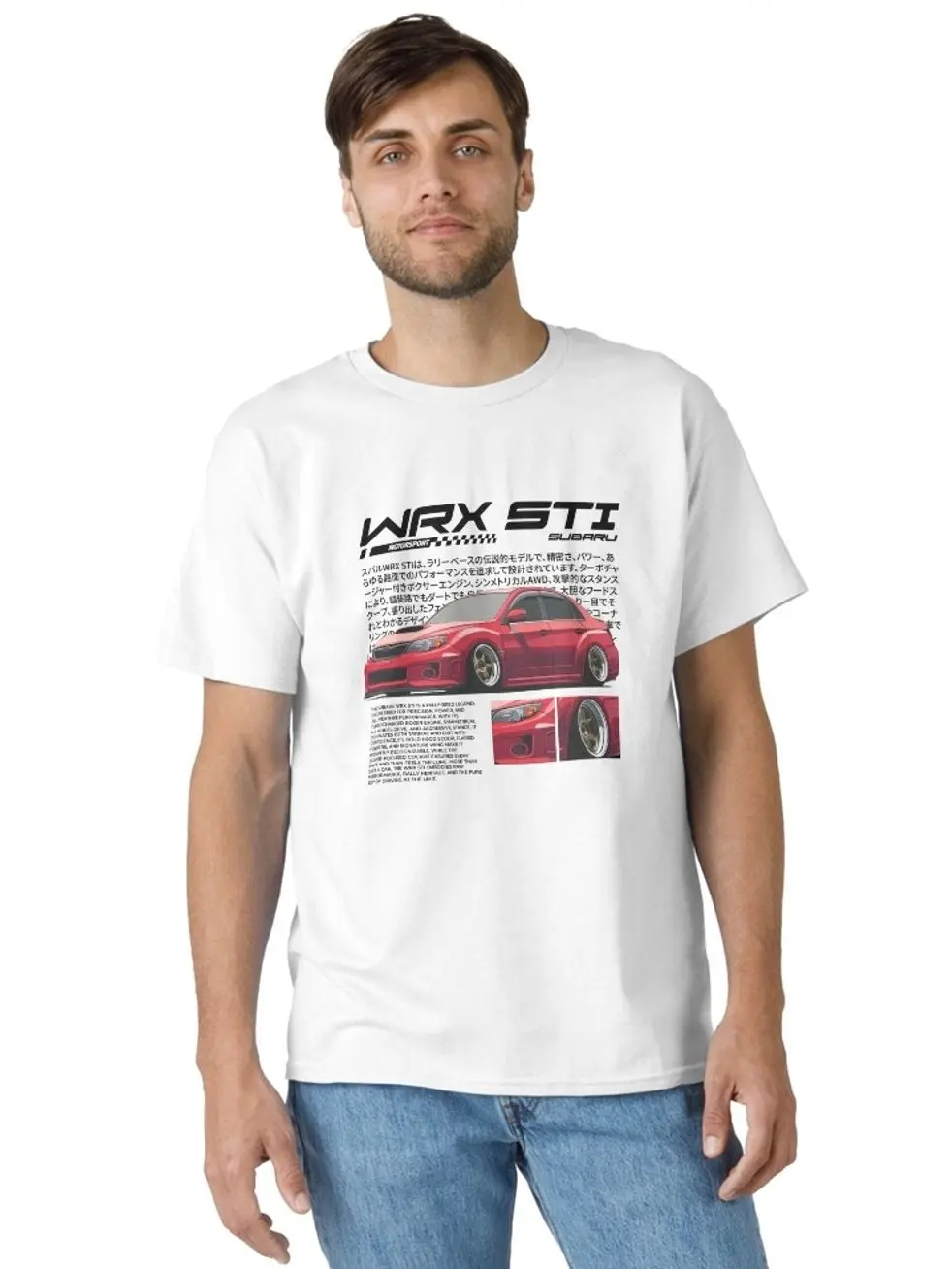 JDM Graphic for Auto Enthusiasts Motorsport Red Subaru WRX STI Classic T-Shirt , Street Racing & Car