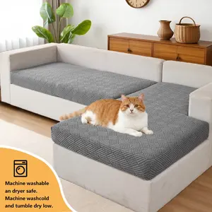 2pcs geometric pattern solid color sofa cushion set, luxurious style sofa cover, pet-friendly, soft and comfortable, easily create a cozy living room corner