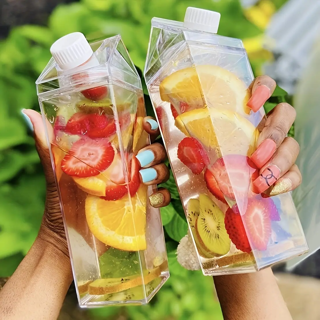 Aeyeele 17oz/34oz Large Capacity Milk Box Shaped Water Bottle, Portable Transparent Square Bottle For Home Kitchen, Outdoor Sports, Camping, Gym Fitness