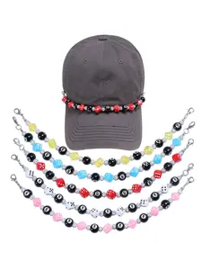 8 Ball Dice Hat Chain Accessory, Streetwear Casual Style, Versatile Baseball Cap Chain Decoration, Perfect Couple Gift
