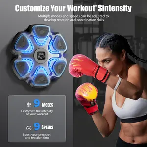 Music Boxing Machine, Boxing Machine Wall Mounted Music with Gloves, Electronic Boxing Target for Adults, Smart Boxing Training Equipment, Boxing Machine for Home and Gym