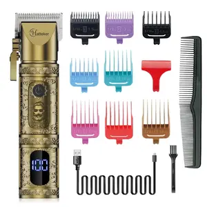 Professional Hair Clipper with Accessories, 1 Count Rechargeable Hair Trimmer with Limit Combs, Hair Cutting Kit for Men, Barber Clipper for Home & Salon Use, Barber Equipment