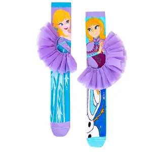 Disney Frozen Long Socks - Anna & Elsa Design with Purple Tutu - Casual Everyday Wear for Women - Stitch Inspired - Fun Gift Idea