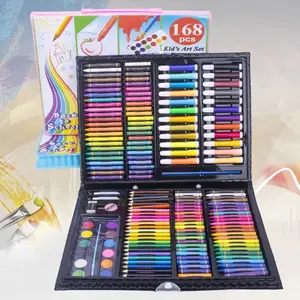 Art Supplies Kit, 168pcs/set Colorful Drawing Pencils Set, Drawing Art Box with Oil Pastels, Crayons, Colored Pencils, Water Color Pens