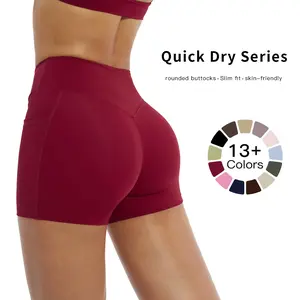 MFVIM women’s high-waisted recycled gym shorts—eco-friendly running and yoga pants for outdoor fitness; comfortable, stylish design; gym sports shorts