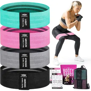 Resistance Bands KIT 4 Bands, Bag, Guide, and Digital training yoga stretch