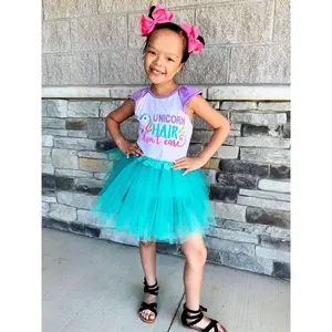 Turquoise Green Tutu Skirt for Girls – 3-Layer Tulle Ballet, Dance, and Dress-Up Costume Skirt