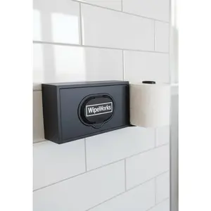Wall Mounted Dude Wipes Compatible Wipe and Toilet Paper Holder