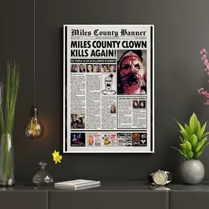 Terrifier 2 Newspaper Poster print - POSTER NO FRAME