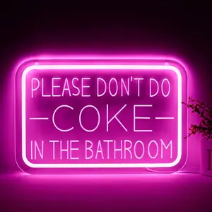Please Don't Do Coke in the Bathroom Neon Sign for Wall Art LED Neon Light Decoration of Bathrooms in Bars and Clubs Restroom Funny Bathroom Decor Gifts for Teen Boys