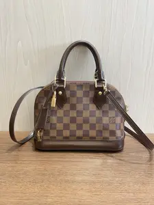 Pre-owned Louis Vuitton canvas Shoulder Bags Alma bb in damier ebene KY02143
