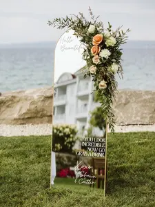 Glass Mirror Wedding Sign