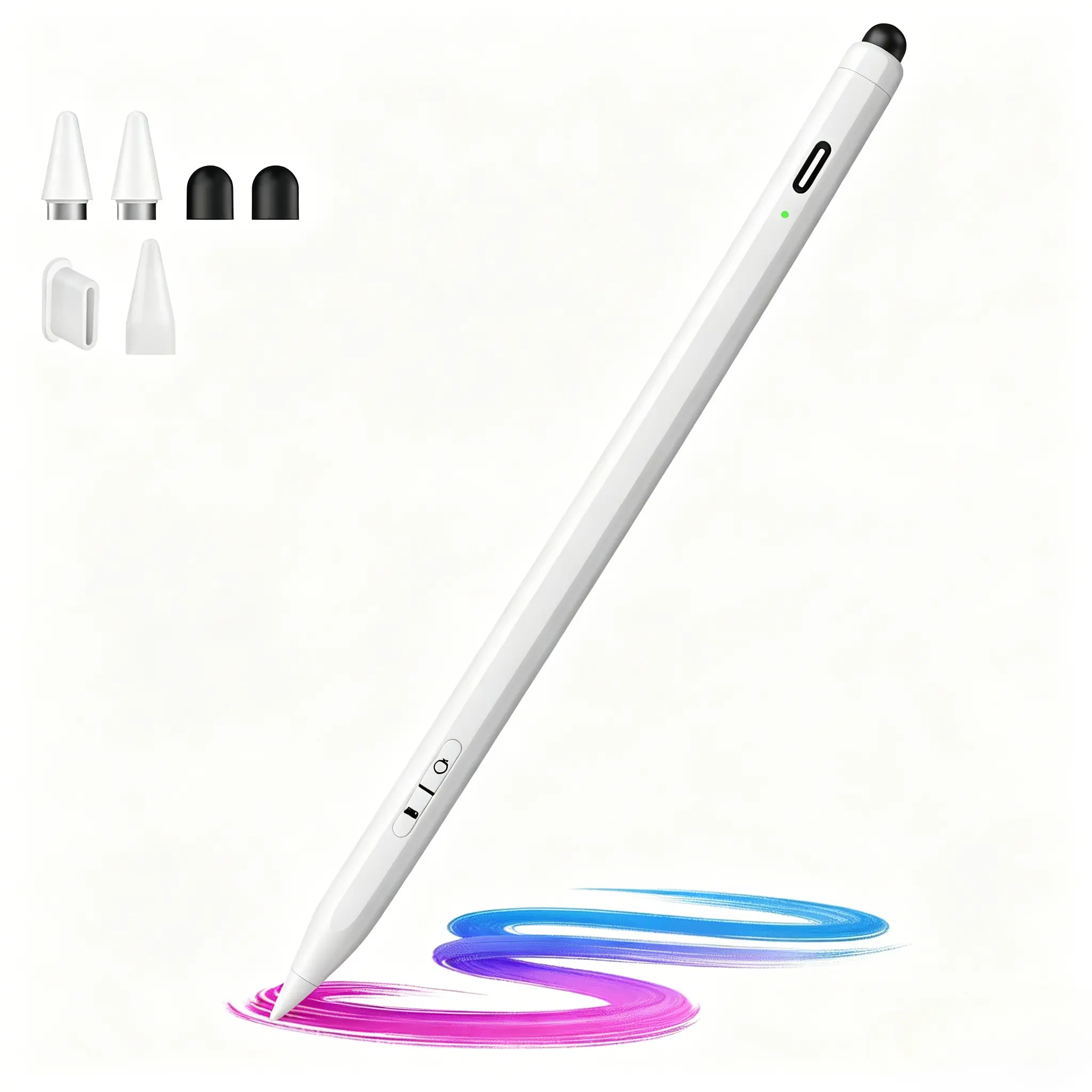 Penlike Stylus Pen for iPad, iPhone, Android, Switch 2&1, 2-in-1 Fast Charge Universal Stylus Pen for Touchscreen, Fine Tip, High Sensitivity, Magnetic Stylist Pencil for Samsung, Other Android Phones, Tablets