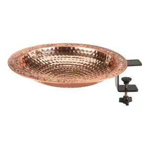 13.5" Deck Mount Copper Bird Bath