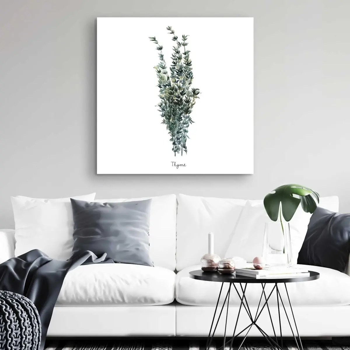 Begin Home Decor C1RC3232YFOTFU 32 x 32 in. Thyme Leaves Bundle - Farmhouse Canvas for Home Decor