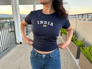 India Women's Baby Tee, India Y2K T-Shirt, India, India Crop Tee, Vintage 2000s 90's Baby Tee, India Shirt, India Tank top