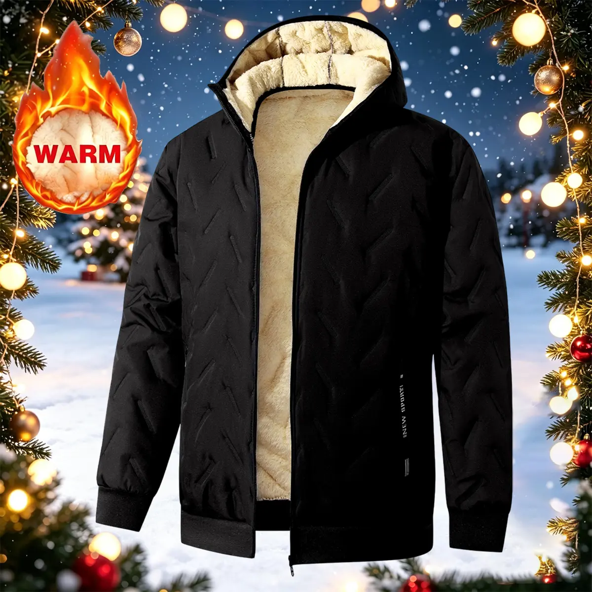 Men’s autumn/winter hooded vintage zip-up jacket; casual zip-up outerwear; thick solid-color fleece-lined warm jacket; retro casual sports jacket—ideal for leisure, vacations, sports, fishing, and fitness.