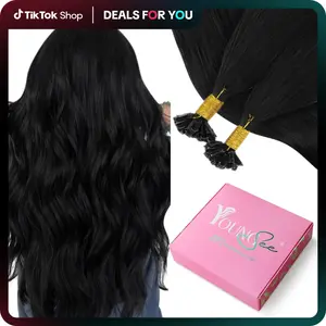 YoungSee U tip Hair Extensions Human Hair  Keratin Hair Extensions Silky Fusion Hair Extensions for Women Suitable for Long-term Wear  dealsforyoudays