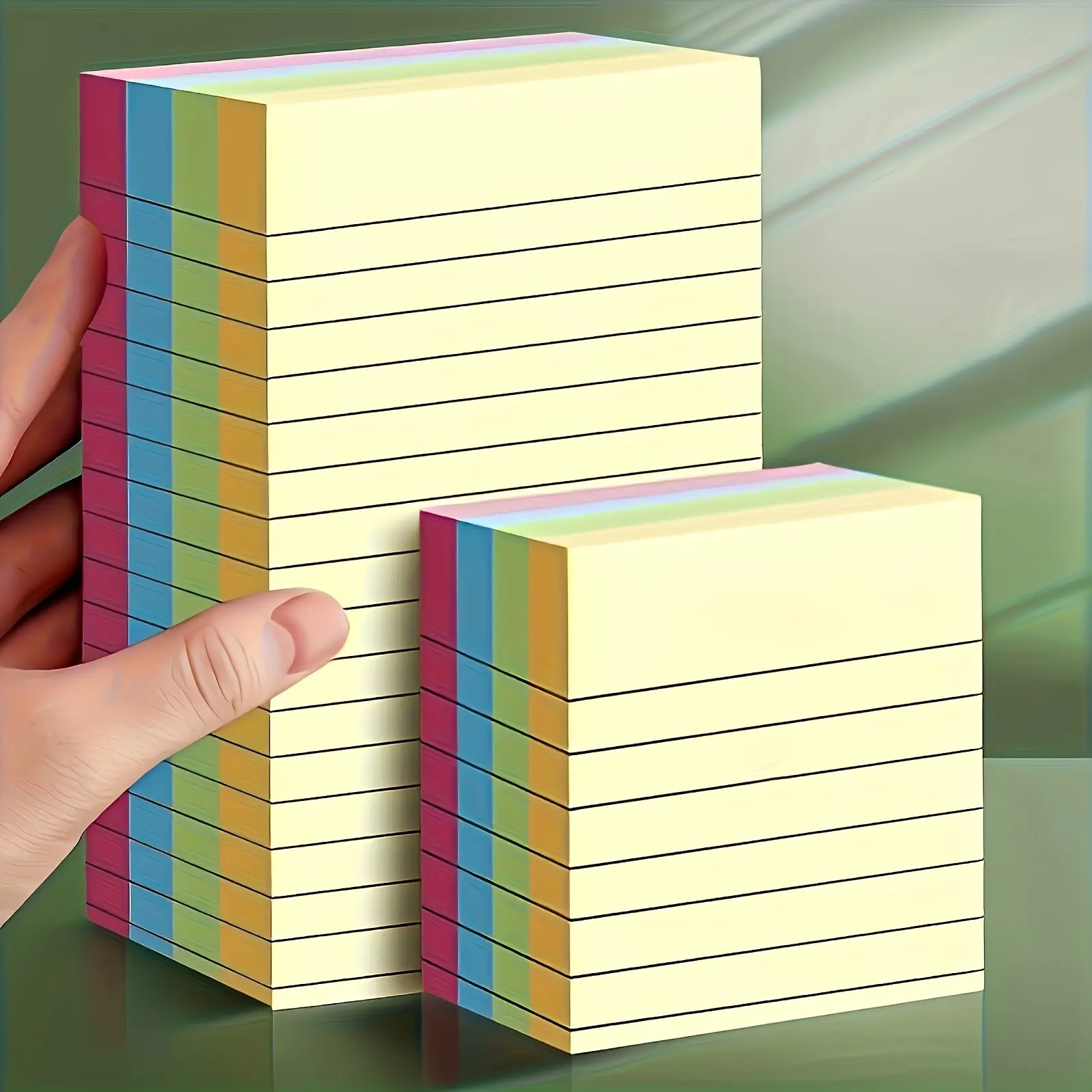 600pcs Four Color Small/Large Horizontal Color Convenience Stickers - Cute And Creative Sticker - Office Stationery Sticker - Tearable Student Message Sticker - Office Stationery Sticker