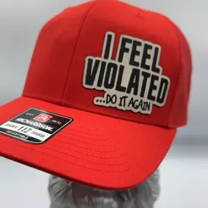 I Feel Violated Custom Patch Hat - Adjustable Snap-Back Style - Classic 112 to Flat Bill Flex Fit - Available in Multiple Colors & Designs - Unisex Baseball Cap